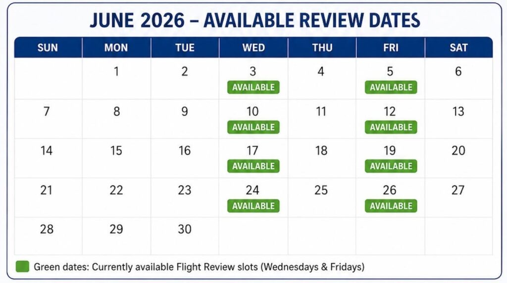 June 2026 Available Review Dates